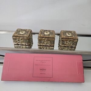 WOW Gem-Studded Trinket Boxes 3-Piece Decorative Set